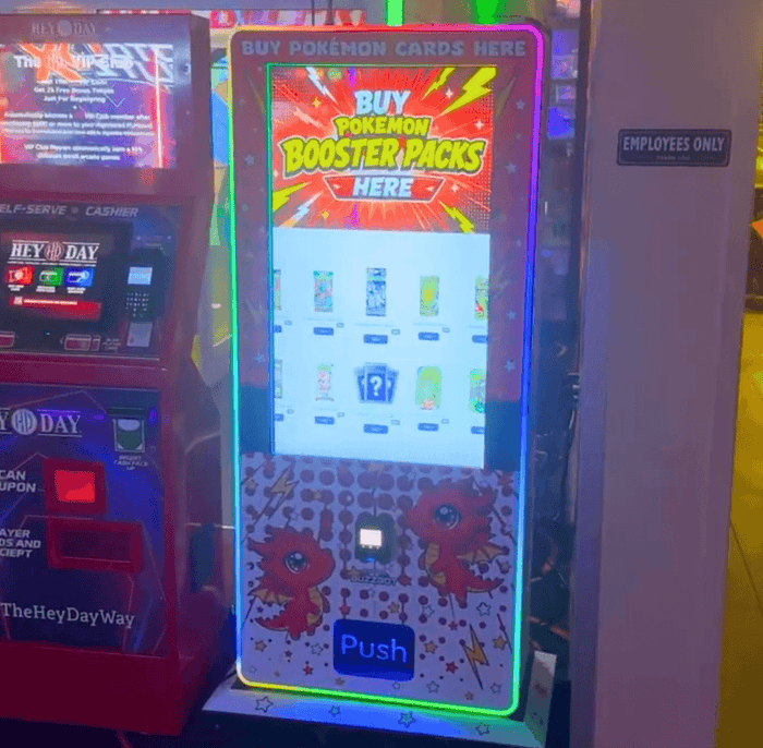 cashless pokemon tcg vending machine