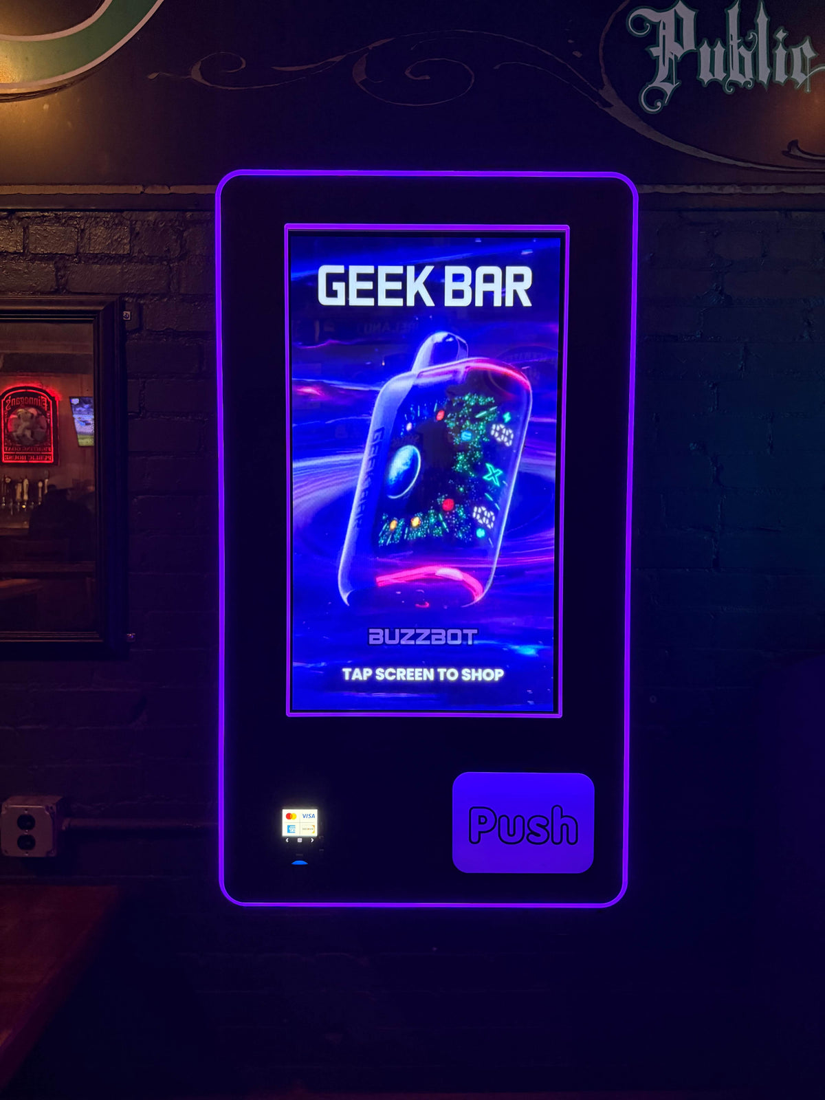 vape vending machine inside bar
