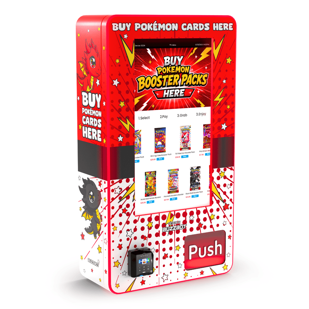 BuzzBot MightyBot trading card vending machine